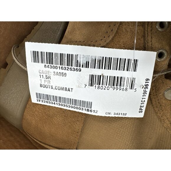 McRae Army Combat Boots Mens 11.5R Tan Leather Temp Weather Military Flight NEW main image 12